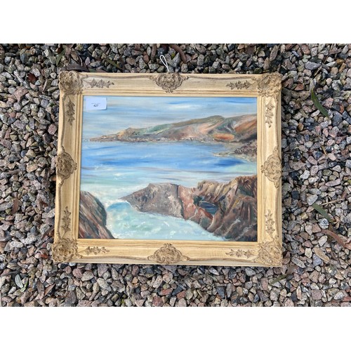 427 - Coastal Scene on canvas oil painting - Section S10