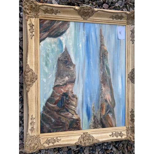 427 - Coastal Scene on canvas oil painting - Section S10