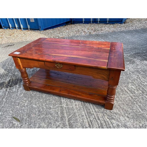 438 - Romanian Oak Coffee table with 2 x small drawers - Section S9