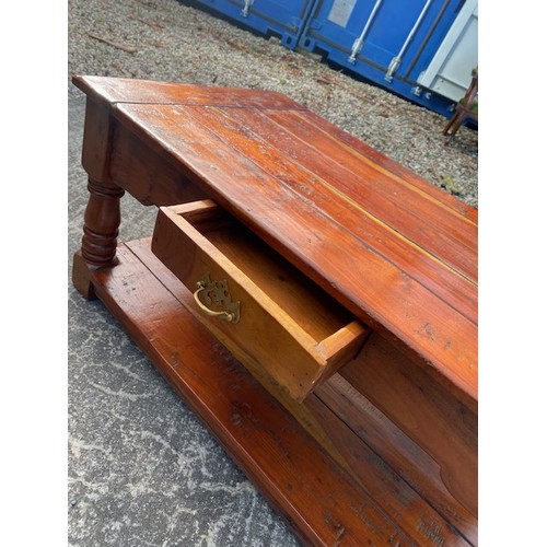 438 - Romanian Oak Coffee table with 2 x small drawers - Section S9