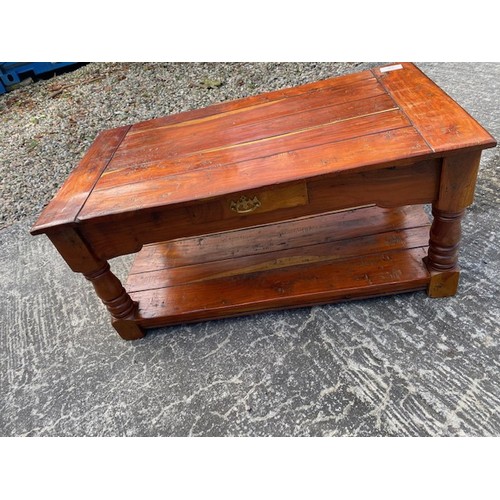 438 - Romanian Oak Coffee table with 2 x small drawers - Section S9