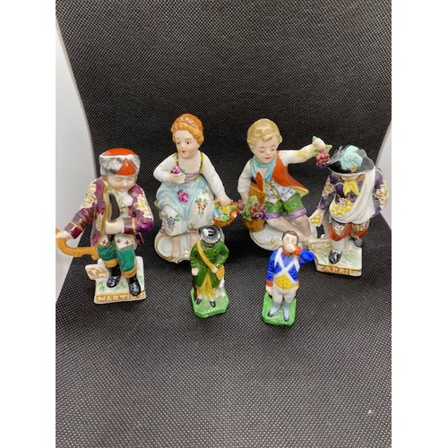 576 - Pair of Sitzen ORF Figurines C.1850 + 4 others All German - Section O1