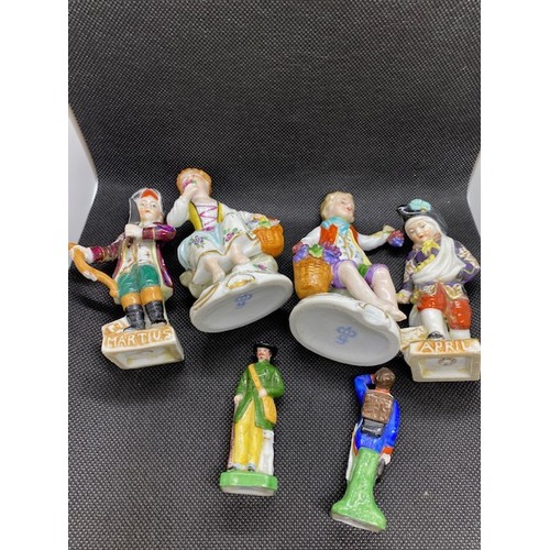 576 - Pair of Sitzen ORF Figurines C.1850 + 4 others All German - Section O1