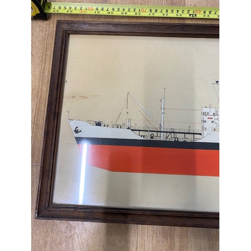 472 - Oil tanker ship Painting -Signed ‘C.Peeters’ - Section O11