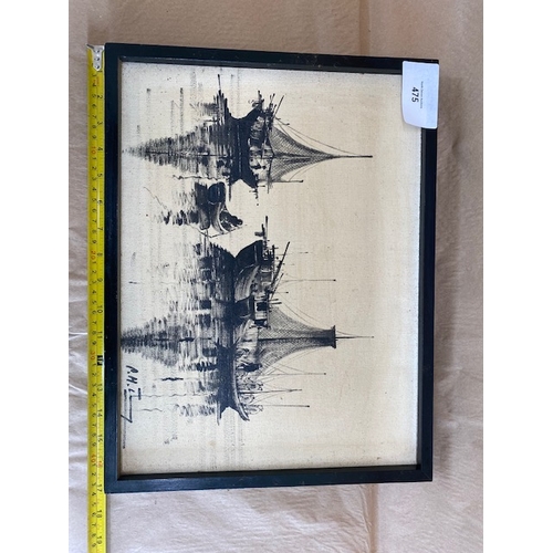 475 - Painting of two ships - Signed by Artist - Section O11