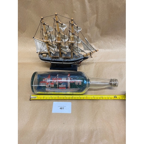 481 - Cutty Sark Boat Model & Ship in the bottle - Section O7