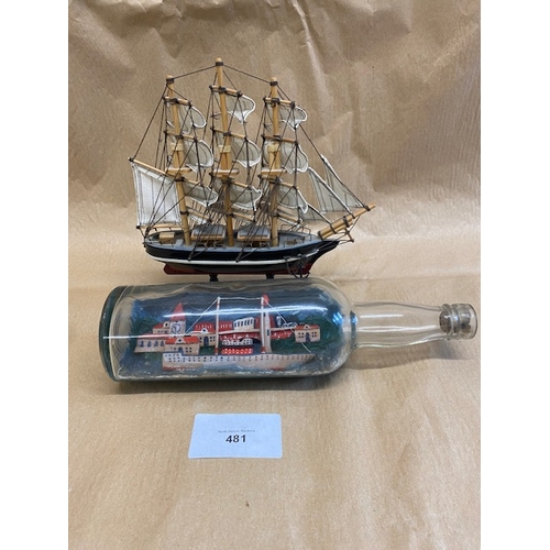 481 - Cutty Sark Boat Model & Ship in the bottle - Section O7