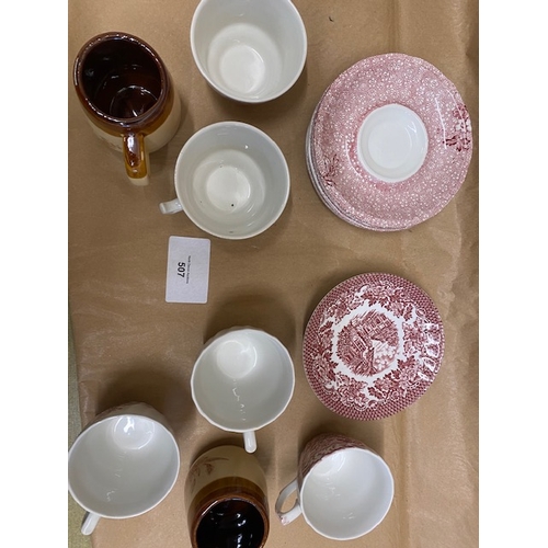 507 - Collection of Cups & Saucers – Including Merrie Olde & Monique - Section O6