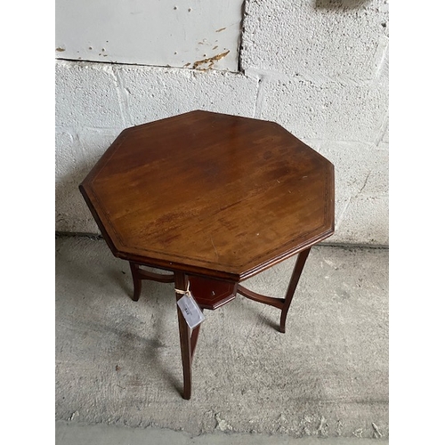 522 - Edwardian inlaid mahogany Octagonal Occasional table - Section S5