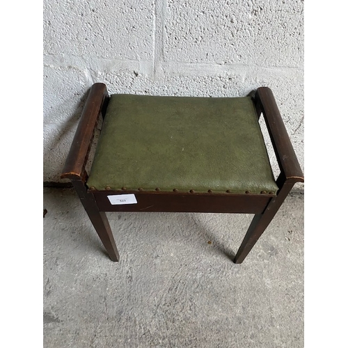 523 - Green leather topped piano Stool - Section S5