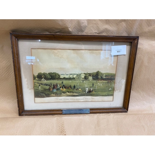 551 - Vintage Cricket Match Print - Section O11