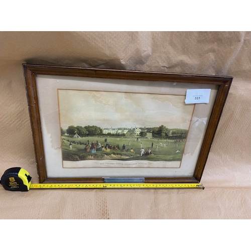 551 - Vintage Cricket Match Print - Section O11