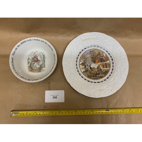 556 - Wedgewood Peter Rabbit bowl & Coalport Plate - Section O8