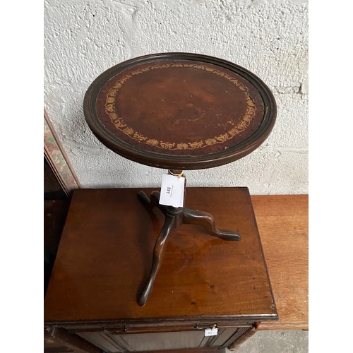 591 - Vintage leather topped plant stand - Section S5