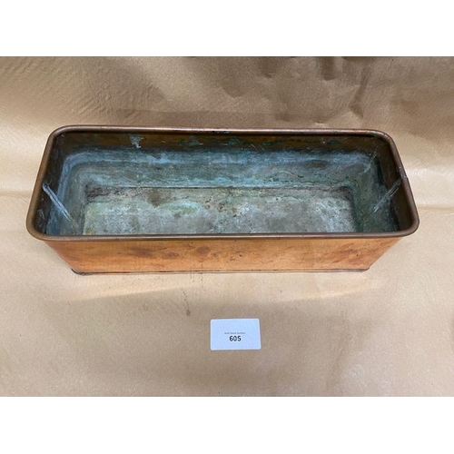 605 - Copper Planter (17” x 5.5” X 5” Approx. – Weight 1Kg)- Section O13