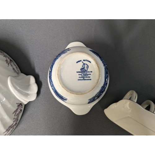 7 - Royal Staffordshire toast rack, Wedgewood - Avon Cottage bowl with lid & Clarice Cliff Harvest Dinne... 