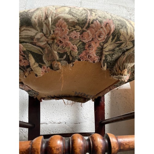 93 - Small Antique chair with a horse hair seat - Viewing Section S5