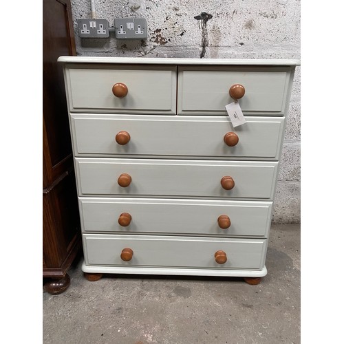 105 - 2 + 4 painted pine chest of drawers  - Viewing Section S6