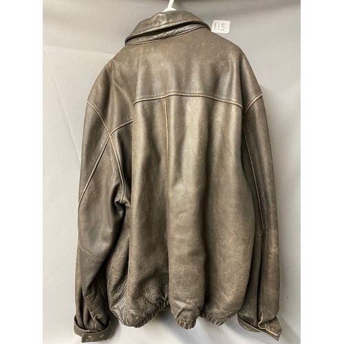 115 - Leather bomber Jacket - Viewing Section O23