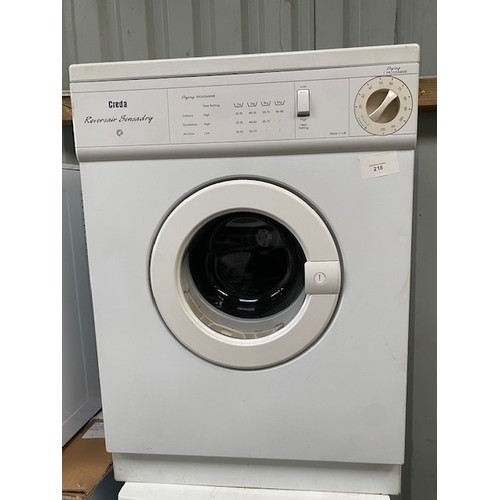 218 - Creda Tumble Dryer - Viewing Section S2