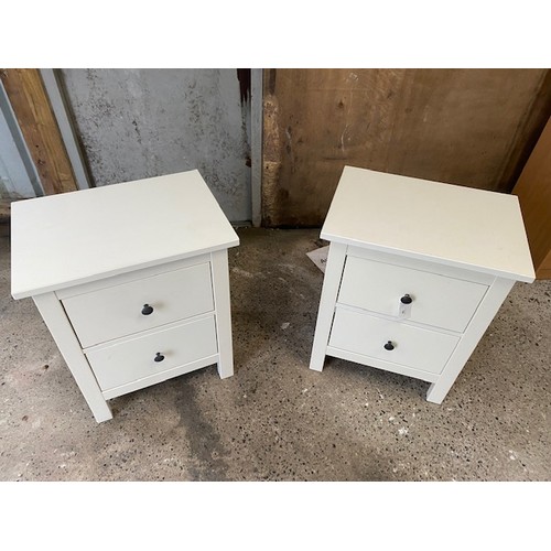 158 - 2 x White bedside tables (55 w x 40 d x 68 t cm approx) - Viewing Section S11