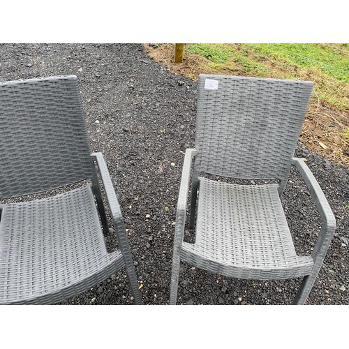 184 - 2 x Modern Grey garden chairs - Viewing Section OS