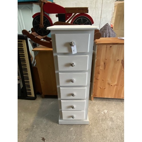 199 - Painted pine 6 x Drawer Tall chest - 130 x 46 x 46 cm approx - Viewing Section S11