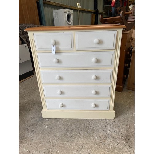 200 - 2 + 4 painted pine chest of drawers - 108 x 92 x 46 cm approx - Viewing Section S12