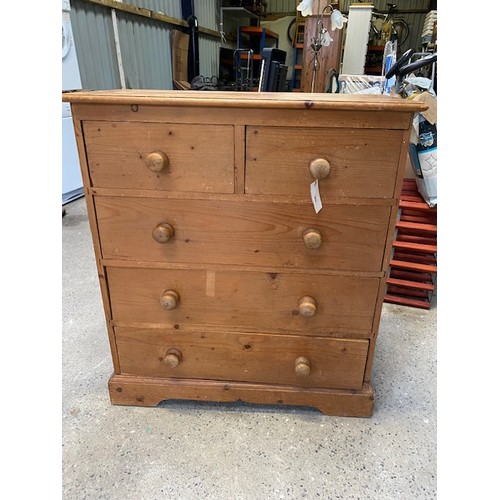 203 - 2 + 3 Pine Chest - 98 x 86 x 44 cm approx - Viewing Section S9