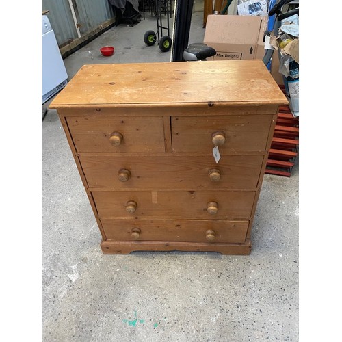 203 - 2 + 3 Pine Chest - 98 x 86 x 44 cm approx - Viewing Section S9