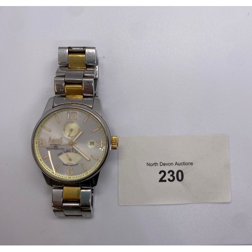 230 - Arbutus Automatic Water Resistant watch - Viewing Section O1