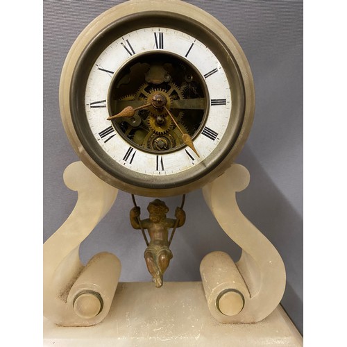 237 - Rare Antique French Farcot Maiden on a swing boudoir clock - Damage to one foot - Viewing Section O2