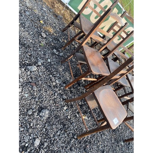 409 - 8 x Vintage Pew chairs - Viewing Section S10