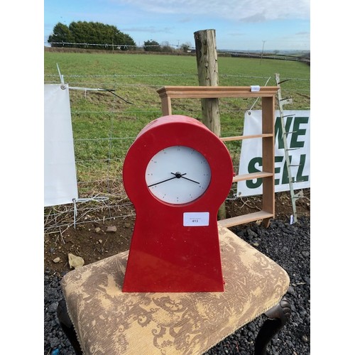 413 - Ikea Red Clock with storage - Viewing Section S12