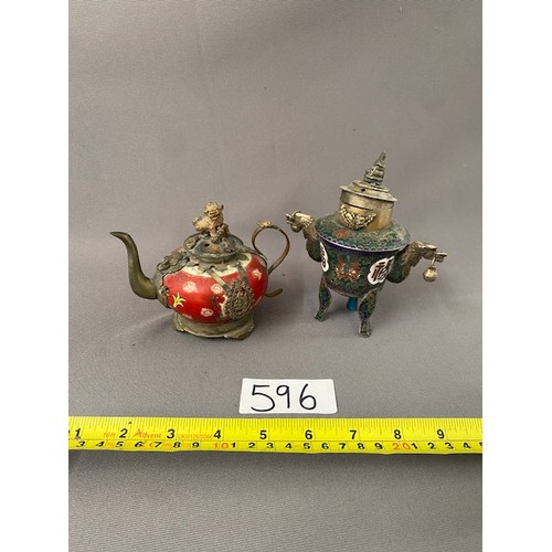 596 - Chinese Teapot & Incense Burner - Viewing Section O1