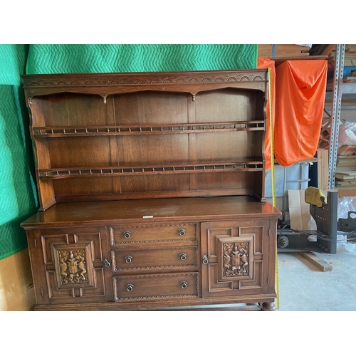 830 - Large dark oak dresser