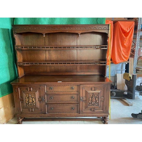 830 - Large dark oak dresser