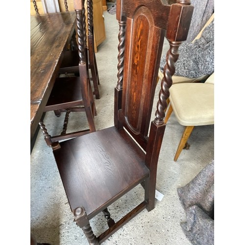 316 - Solid Oak Table with 2 x Carvers & 6 x chairs  - Viewing section S5