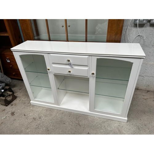 665 - White Sideboard with glass shelves - Viewing Section: S2