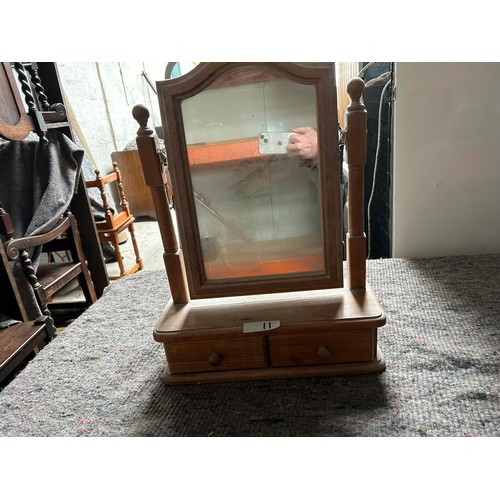 11 - Pine dressing table mirror with 2 x drawers - Viewing section: S4