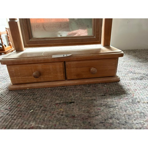 11 - Pine dressing table mirror with 2 x drawers - Viewing section: S4