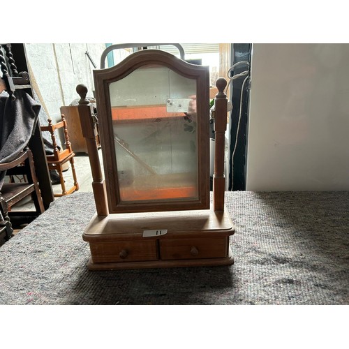 11 - Pine dressing table mirror with 2 x drawers - Viewing section: S4