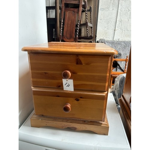 17 - 2 drawer pine bedside unit - Viewing Section: S3