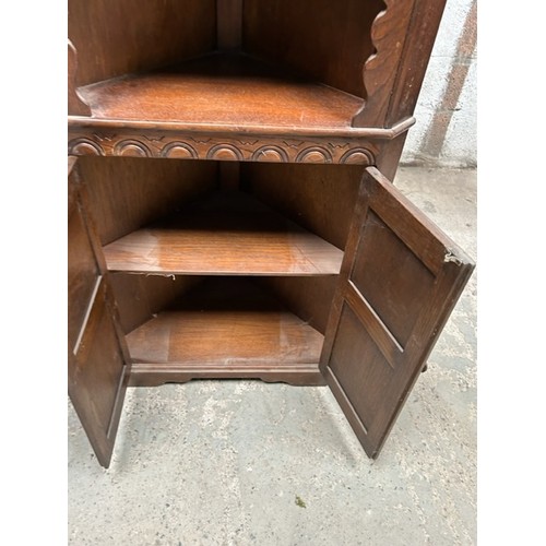 36 - Retro Solid Oak Corner Cupboard - Viewing section: S5