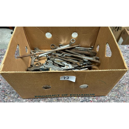 77 - Selection of assorted spanners - Viewing section: S3