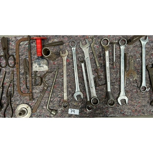 79 - Selection of various sized spanners  - Viewing section: S3