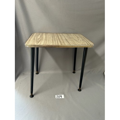 209 - 1960s Dansette Leg Table  - Faux Woodgrain Formia - Viewing Section O16