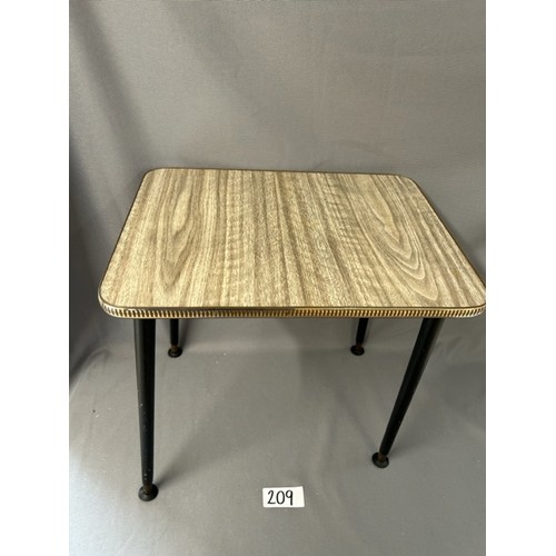 209 - 1960s Dansette Leg Table  - Faux Woodgrain Formia - Viewing Section O16