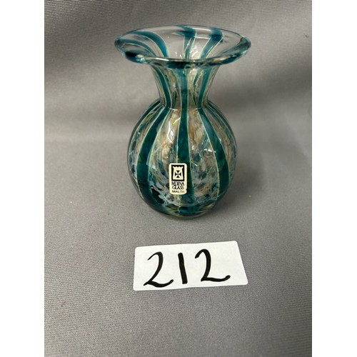 212 - Vintage Mdina Malta Glass Vase - Viewing section: O1