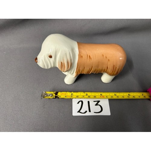 213 - Royal Dux-Old English Sheepdog Figure - Viewing section: O1